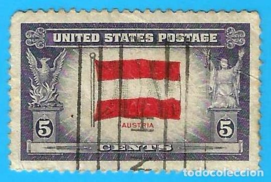 Sellos: Estados Unidos. 1943. Scott # 919. Bandera de Austria