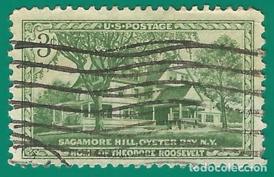 Sellos: Estados Unidos. 1953. Scott # 1023. Casa de Teodoro Roosevelt
