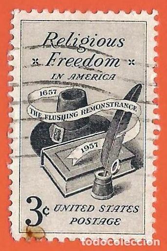 Sellos: Estados Unidos. 1957. Scott # 1099. Libertad Religiosa