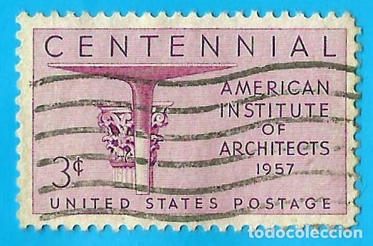 Sellos: Estados Unidos. 1957. Scott # 1089. Instituto Americano de Arquitectos