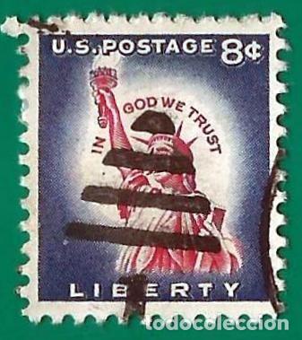 Sellos: Estados Unidos. 1958. Scott # 1042. Estatua de la Libertad. Nueva York