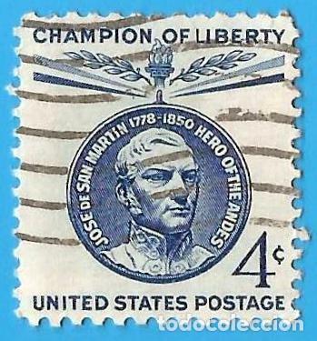 Sellos: Estados Unidos. 1959. Scott # 1125. Campeones de la Libertad. Jose de San Martin