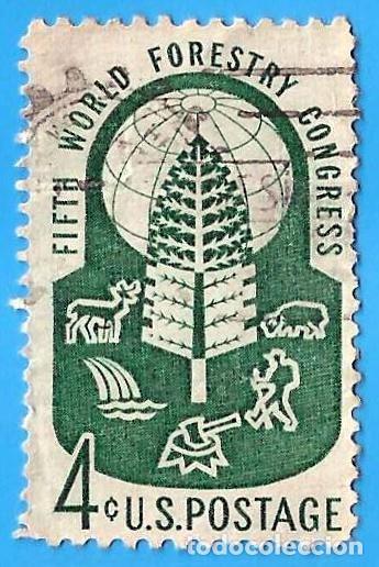Sellos: Estados Unidos. 1960. Scott # 1156. Congreso Forestal Mundial. Seattle