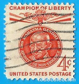 Sellos: Estados Unidos. 1961. Scott # 1174. Campeones de la Libertad. Mahatma Gandhi
