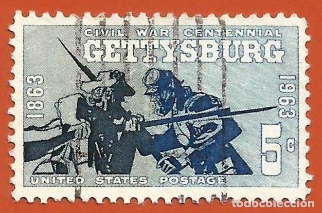 Sellos: Estados Unidos. 1961. Scott # 1180. Guerra Civil. Batalla de Gettysburg