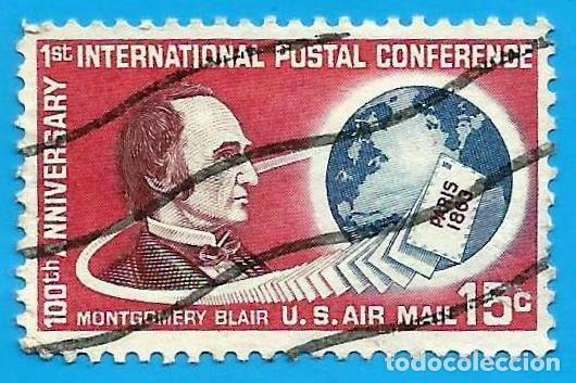 Sellos: Estados Unidos. 1963. Scott # C66. Conferencia Postal Internacional. Montgomery Blair