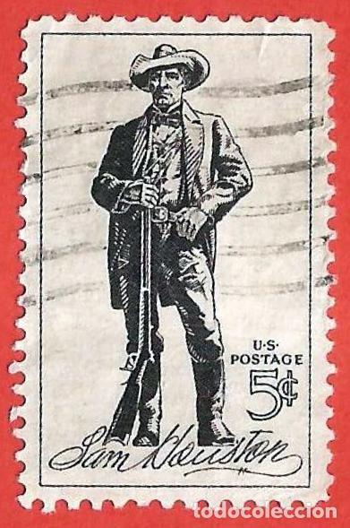 Sellos: Estados Unidos. 1964. Scott # 1242. Sam Houston. Primer Presidente de Texas