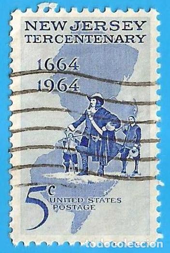 Sellos: Estados Unidos. 1964. Scott # 1247 Tricentenario de New Jersey