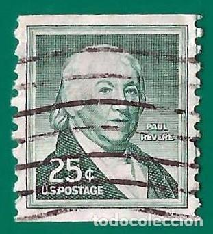 Sellos: Estados Unidos. 1965. Scott # 1059A. Paul Revere. Orfebre y Patriota