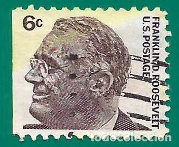 Sellos: Estados Unidos. 1965. Scott # 1284. Franklin D. Roosvelt. 32&ordm; Presidente de USA