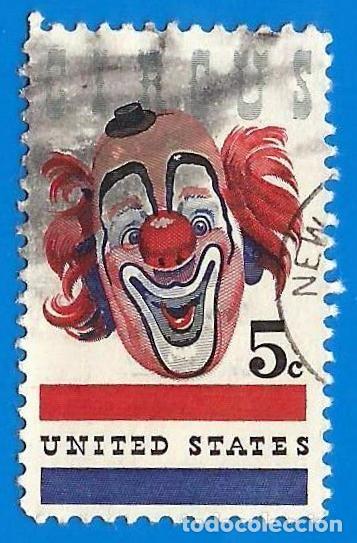 Sellos: Estados Unidos. 1966. Scott # 1309. Payaso. Circo Ringling