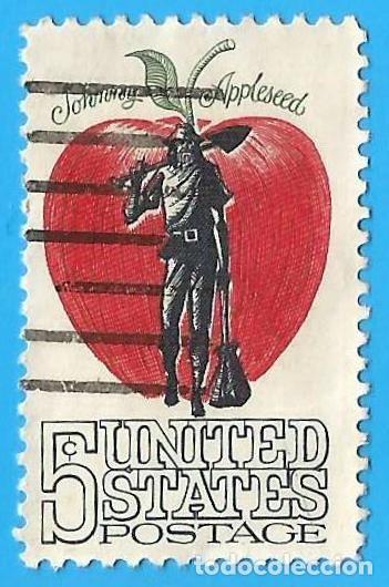 Sellos: Estados Unidos. 1966. Scott # 1317. Johnny Applessed. Folklore americano