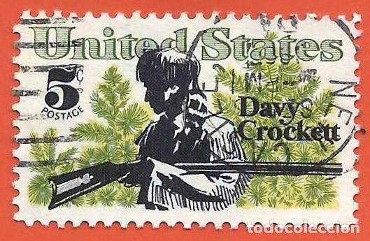 Sellos: Estados Unidos. 1967. Scott # 1330. David Crockett. Aventurero y h&eacute;roe popular