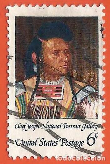 Sellos: Estados Unidos. 1968. Scott # 1364. Nativos Americanos, Jefe Joseph