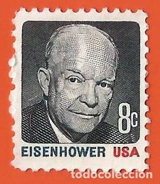 Sellos: Estados Unidos. 1971. Scott # 1394. Dwight D. Eisenhower, 34&ordm; Presidente de USA