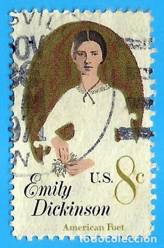 Sellos: Estados Unidos. 1971. Scott # 1436. Emily Dickinson. Poeta