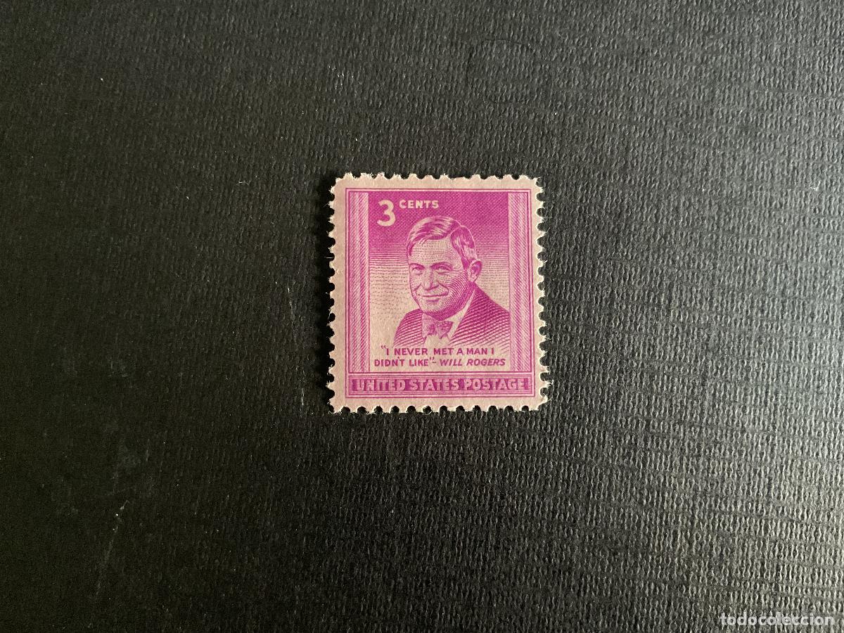 Sellos: ESTADOS UNIDOS N&ordm; YVERT 526*** A&Ntilde;O 1948. WILL ROGERS. PERIODISTA