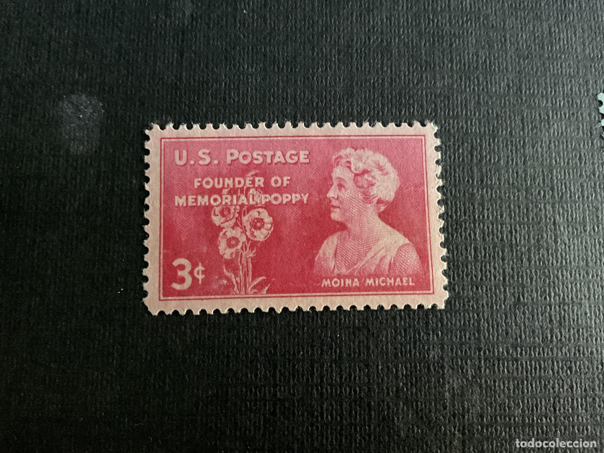 Sellos: ESTADOS UNIDOS N&ordm; YVERT 528*** A&Ntilde;O 1948. MOINA MICHAEL, FUNDADORA DEL MEMORIAL POPPY