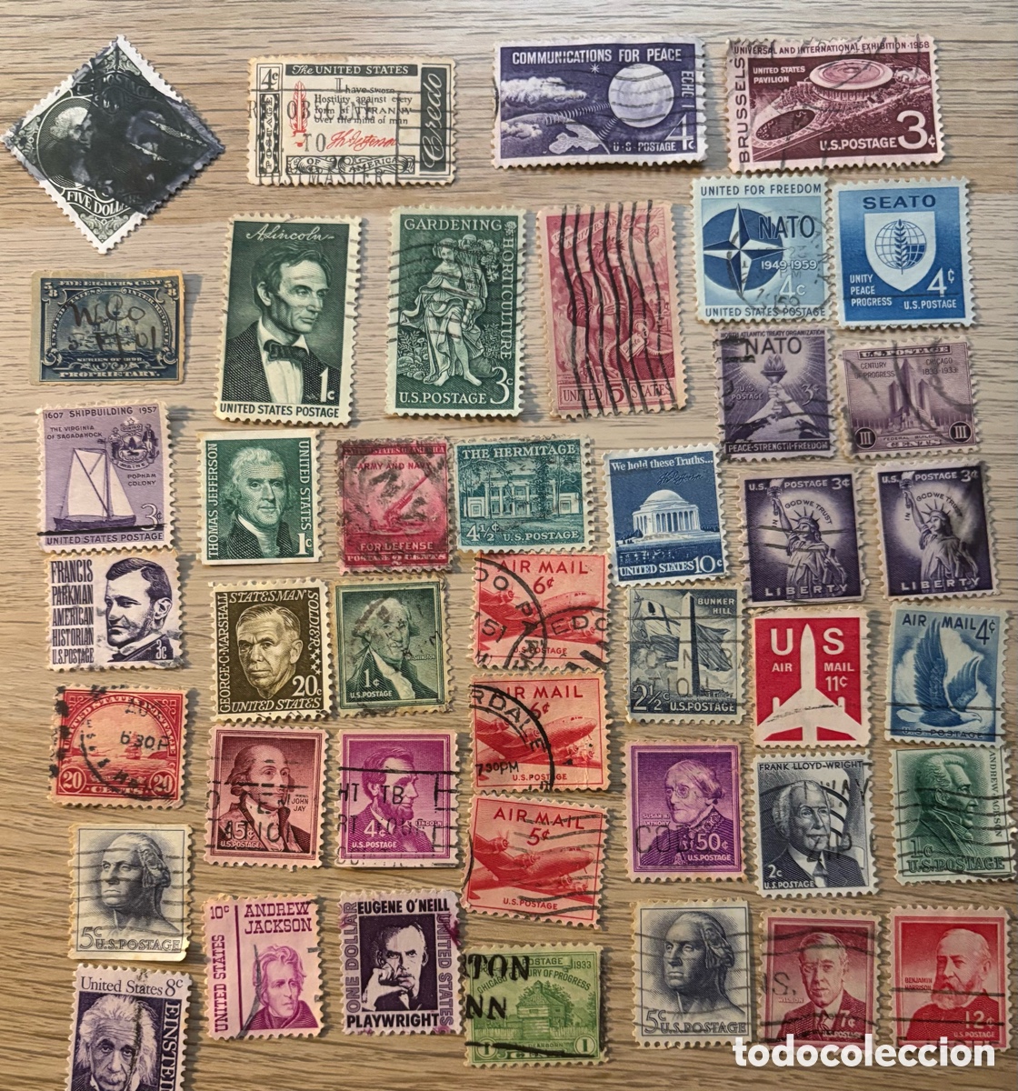 Sellos: Lote sellos USA 1922-1962 , 76 unidades , distintas tem&aacute;ticas.
