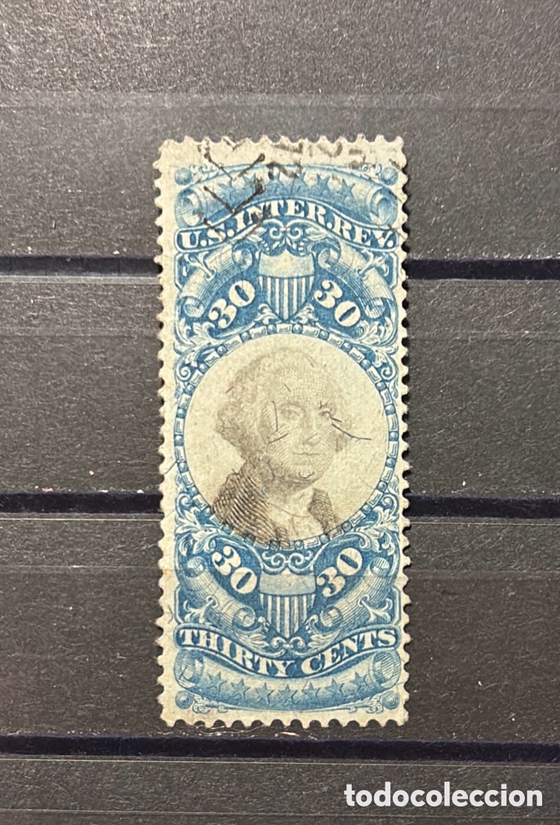 Sellos: Sello USA 1862 R52c First issue Revenue 30c