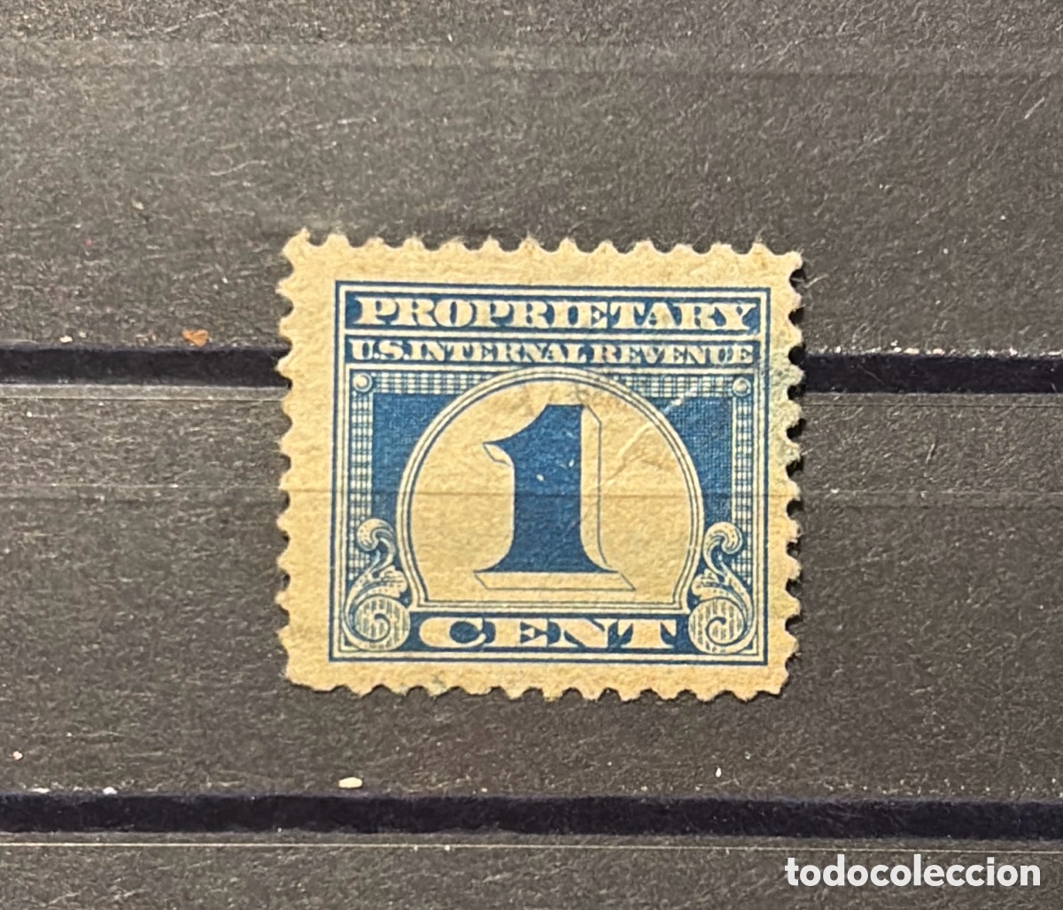 Sellos: Sello USA 1914 RB1 1 cent Proprietary US internal revenue azul