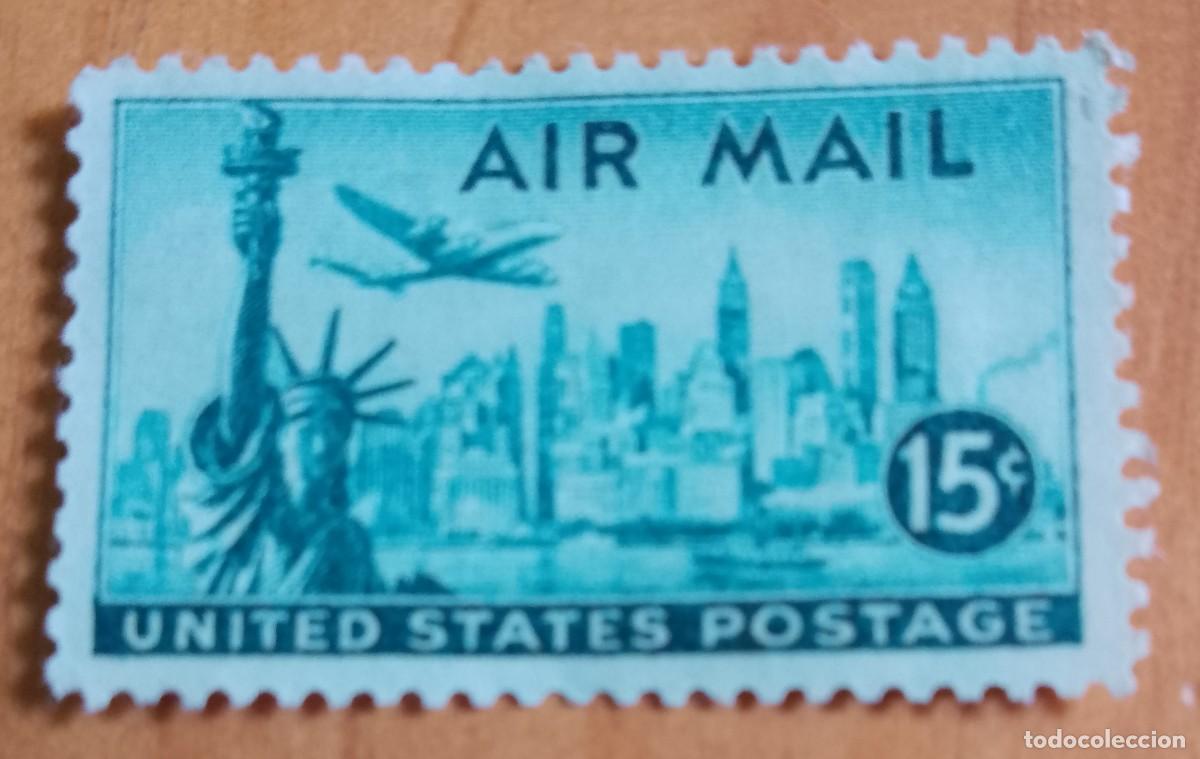 Sellos: ESTADOS UNIDOS - V/F 15 C - A&Ntilde;O 1947 - ESTATUA DE LA LIBERTAD - VER DESCRIPCI&Oacute;N