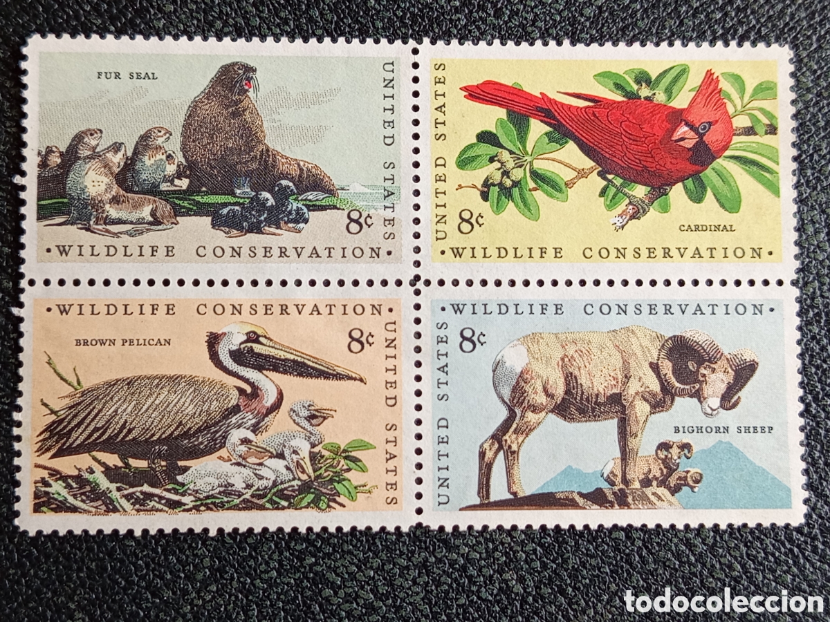 Sellos: Bloque Sellos EEUU 1972 Conservaci&oacute;n Vida Silvestre MH - Scott 1464/1467