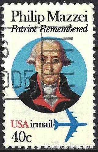 Sellos: Estados-Unidos 1980 - Mi 1449 - YT A 92 - Philip Mazzei, escritor ( A&eacute;reo )