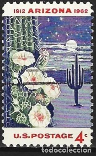 Sellos: Estados-Unidos 1962 - Mi 821 - YT 724 - Cactus y flores - 50.&ordm; aniversario del estado de Arizona