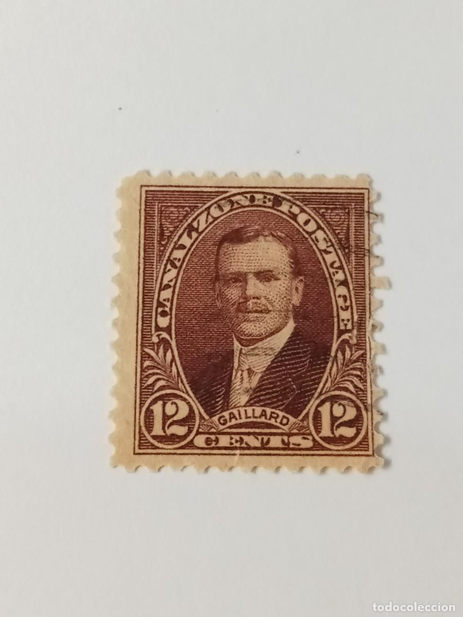 Sellos: ZONA DEL CANAL DE PANAM&Aacute;, POSESI&Oacute;N DE ESTADOS UNIDOS, A&Ntilde;O 1928, 12 CENTS. VIOLETA MARR&Oacute;N, SCOTT#109.