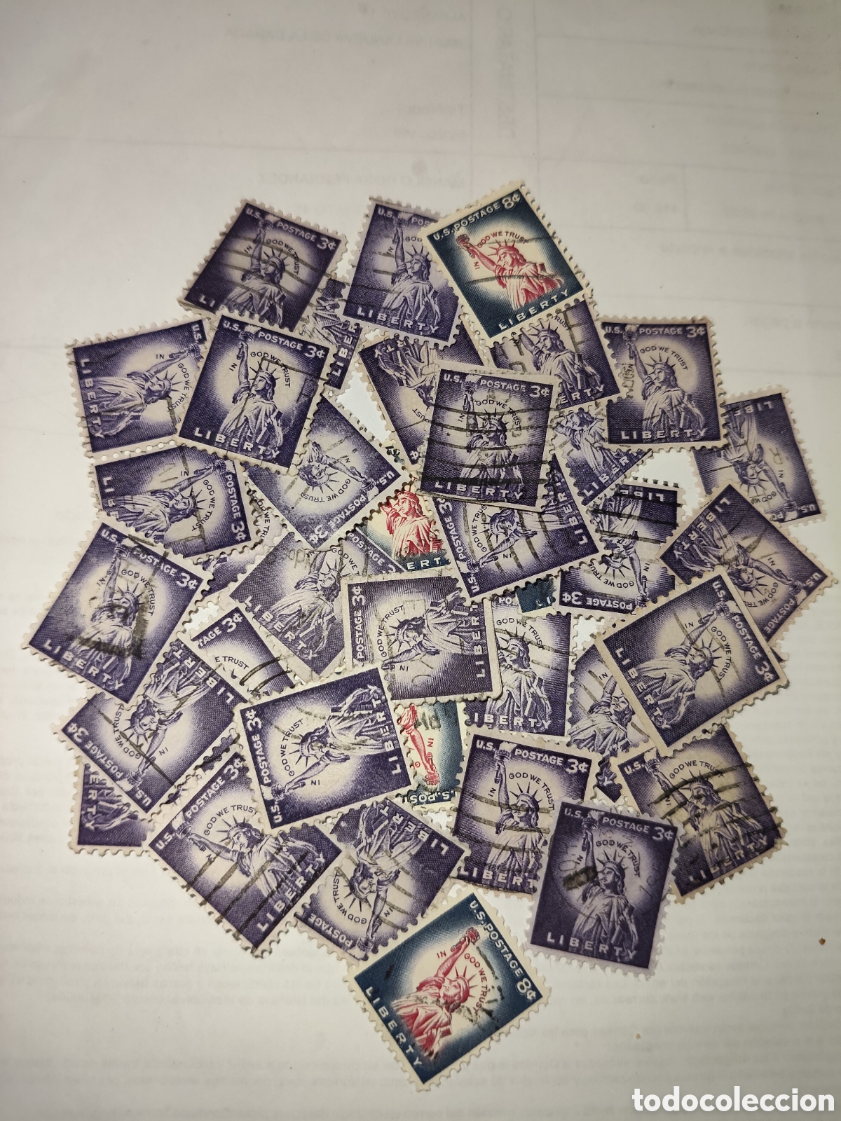 Stamps: 40 sellos de Estados Unidos Estatua de la libertad LIBERTY 1950