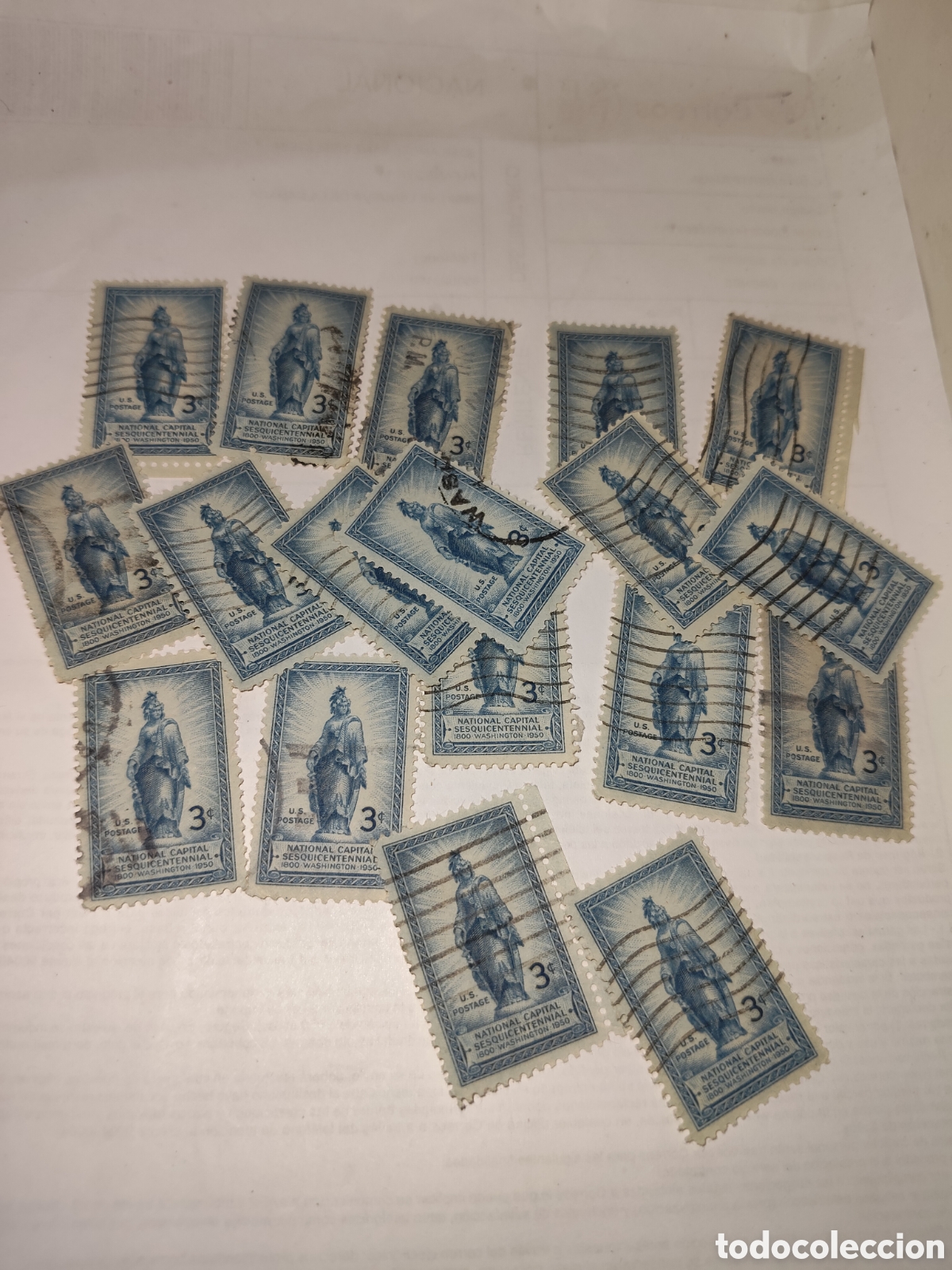 Sellos: 18 sellos de Estados Unidos 150 aniversario de la capital de Estados Unidos 1950