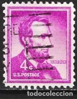 Sellos: Estados Unidos 1954 - Mi 657 A - YT 589 - Presidente Abraham Lincoln