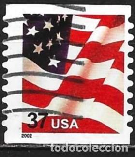 Sellos: Estados Unidos 2002 - Mi 3595 IBC - YT 3332C - Bandera ( Dentado 9&frac34; )