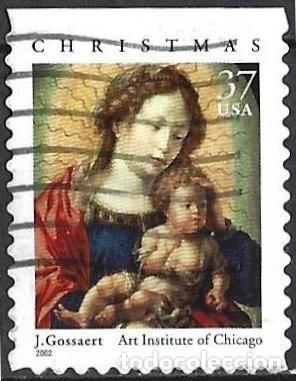 Sellos: Estados Unidos 2002 - Mi 3646 I BDo - YT 3388 - Navidad : Virgo de Jan Gossaert