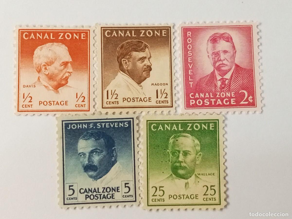Sellos: ZONA DEL CANAL, A&Ntilde;O 1946/49, SERIE COMPLETA, CON GOMA Y SE&Ntilde;AL DE CHARNELA. EL VALOR 25 CENTS SIN GOM