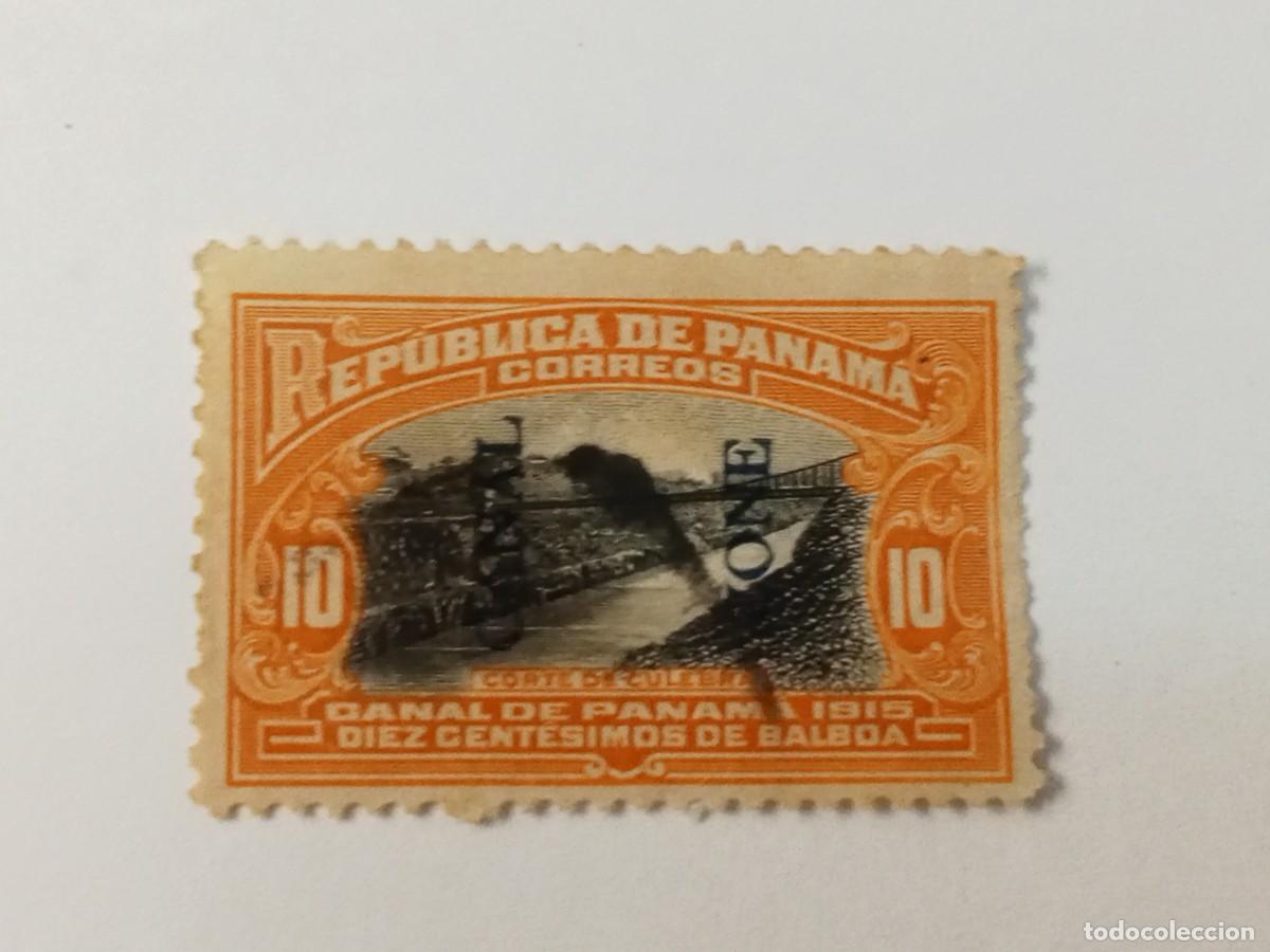 Sellos: ZONA DEL CANAL DE PANAM&Aacute;, POSESI&Oacute;N DE ESTADOS UNIDOS, A&Ntilde;O 1915, SCOTT#45 USADO, CORTE DE CULEBRA.