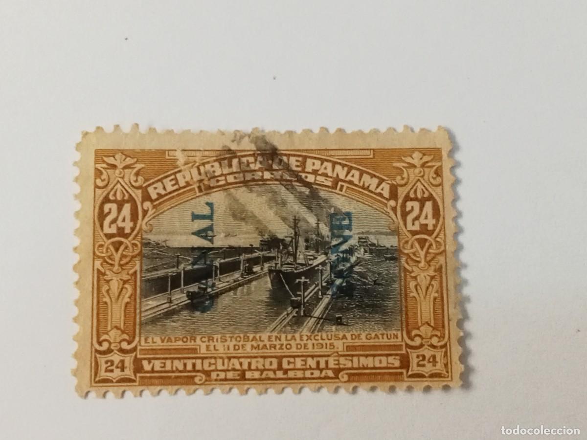 Sellos: ZONA DEL CANAL DE PANAM&Aacute;, POSESI&Oacute;N DE ESTADOS UNIDOS, A&Ntilde;O 1917, SCOTT#51 USADO, 24 CENTAVOS MARR&Oacute;N.