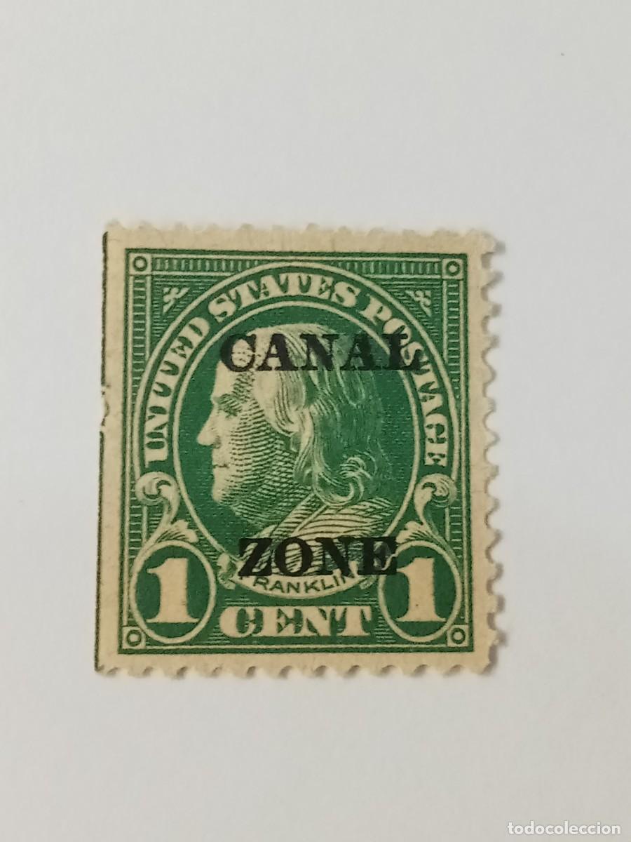 Sellos: ZONA DEL CANAL DE PANAM&Aacute;, POSESI&Oacute;N DE ESTADOS UNIDOS, A&Ntilde;O 1924, SCOTT#71, BENJAMIN FRANKLIN.
