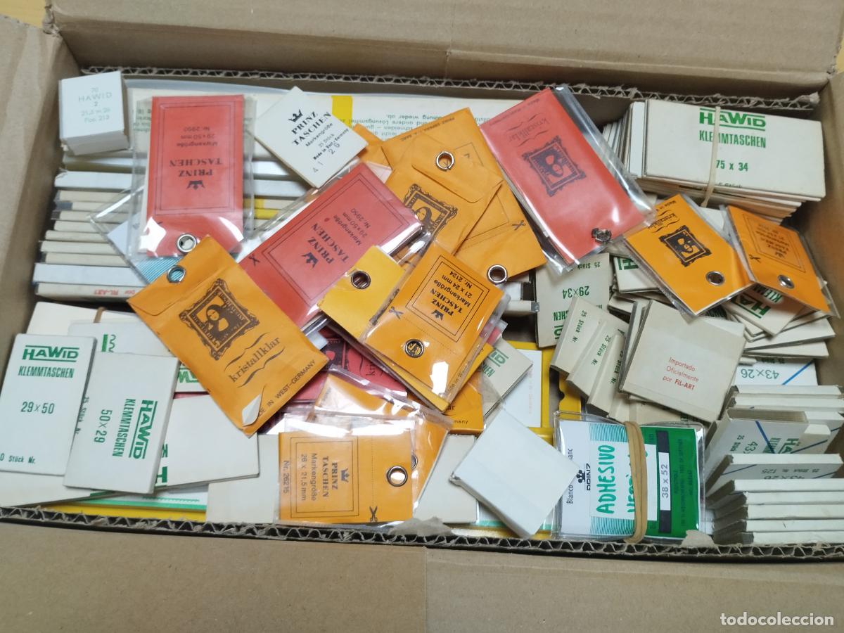 Timbres: CAJA CONTENIENDO MAS DE 1700 GR. DE FILOESTUCHES TRANSAPARENTE. DIFERENETES MEDIDAS Y MARCAS. FOTOS