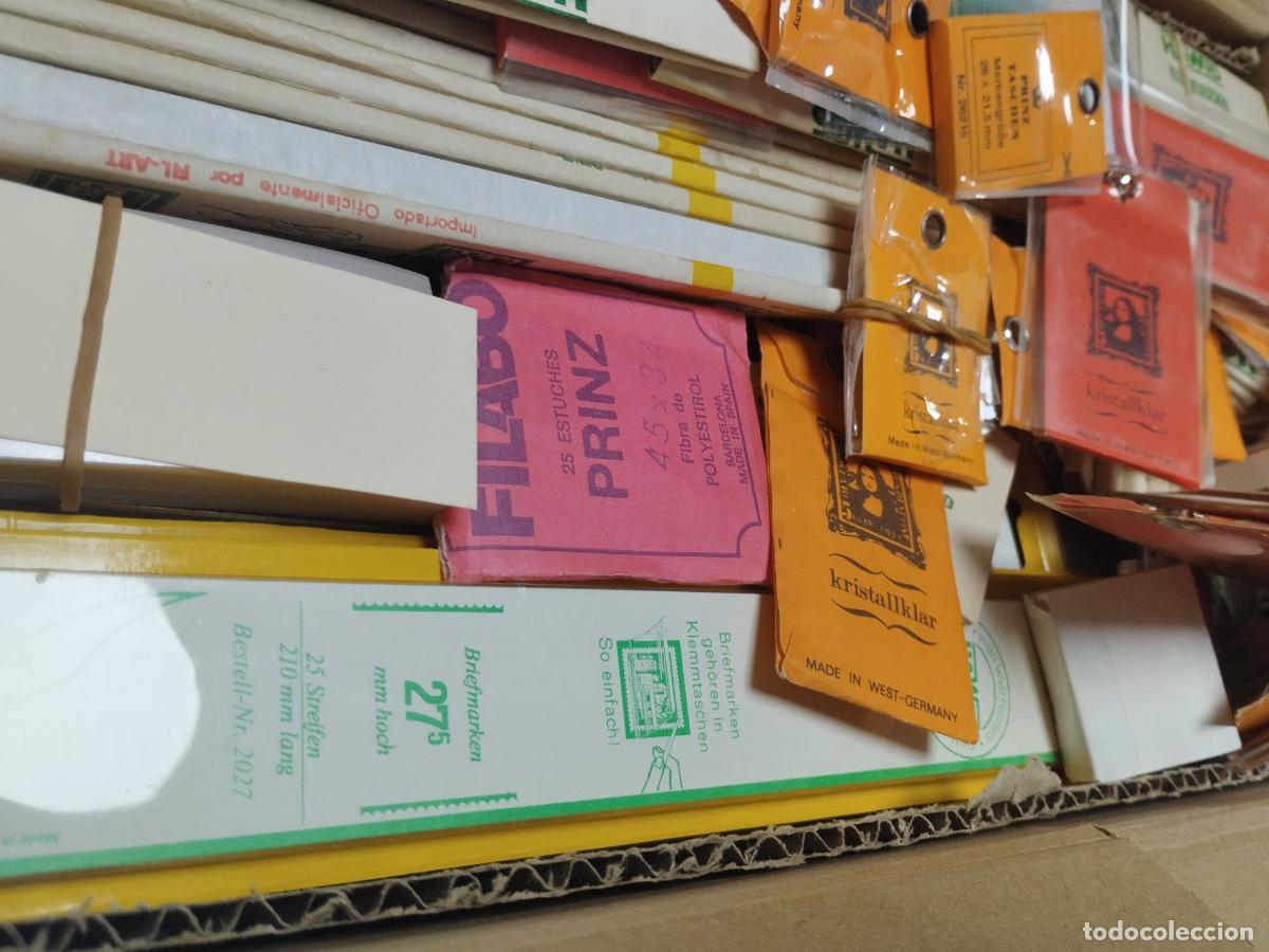 Timbres: CAJA CONTENIENDO MAS DE 1700 GR. DE FILOESTUCHES TRANSAPARENTE. DIFERENTES MEDIDAS Y MARCAS. FOTOS