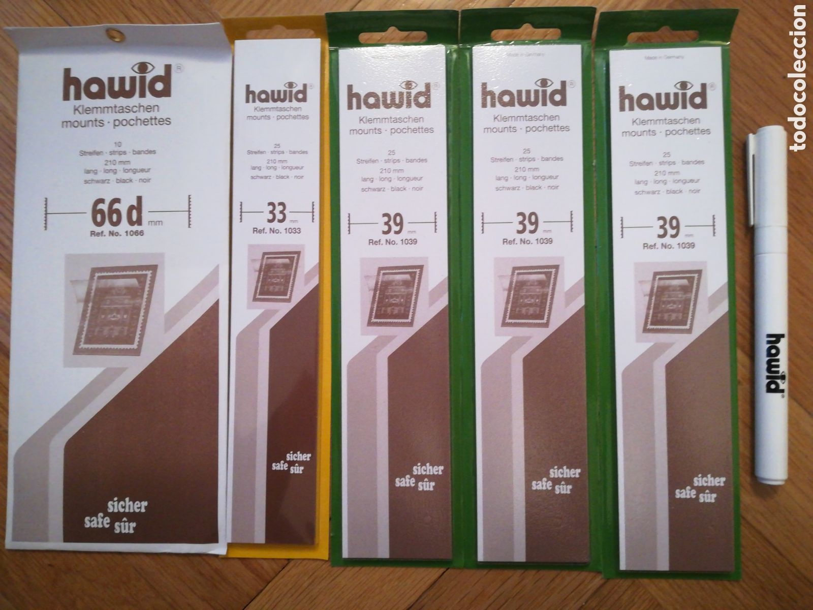 Sellos: Conjunto de 5 tiras de estuches hawid negros