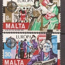Sellos: MALTA,EUROPA-CEPT 1982,SERIE COMPLETA,NUEVA CON GOMA.. Lote 7909996