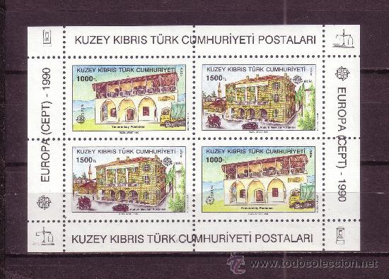 Sellos: CHIPRE TURCO HB 8** - A&Ntilde;O 1990 - EUROPA - EDIFICIOS POSTALES - Foto 1