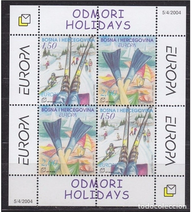 Timbres: BOSNIA HERCEGOVINA TEMA EUROPA 2004 HOJITA BLOQUE