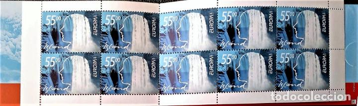 Selos: Islandia. C914  Europa.Cept: El agua, riqueza natural, 10 sellos. 2001, cara femenina. Sellos nuevos
