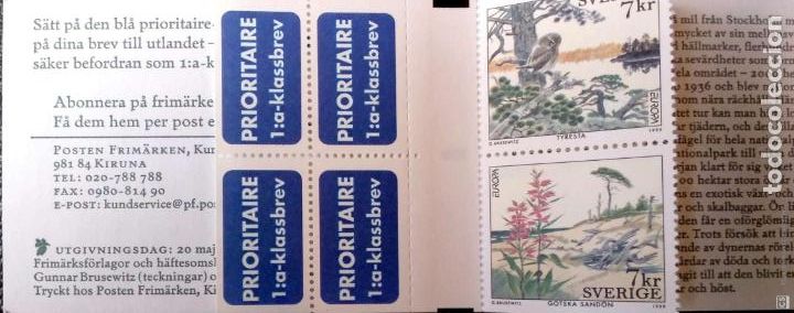 Selos: Suecia. C2104 Europa-Cept: Parques Nacionales, 2 sellos. 1999. Sellos nuevos y numeraci&oacute;n Yvert.