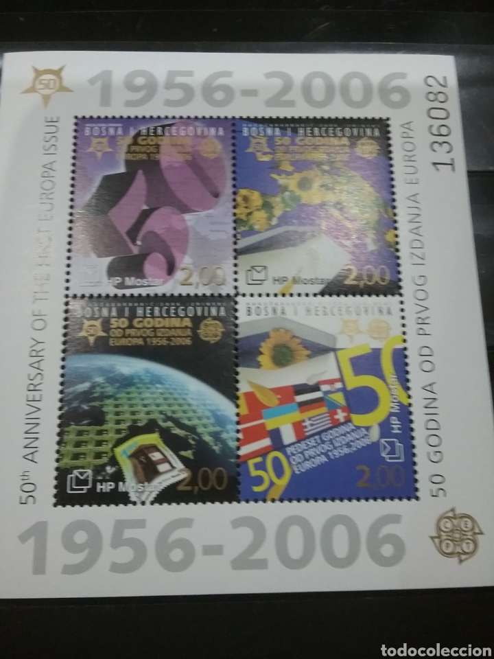 Stamps: HB Bosnia - Herzegovina (Admin Croata) nuevo/2006/CEPT/50Aniv/1a/serie/europa/flora/girasol/mapa/s/s