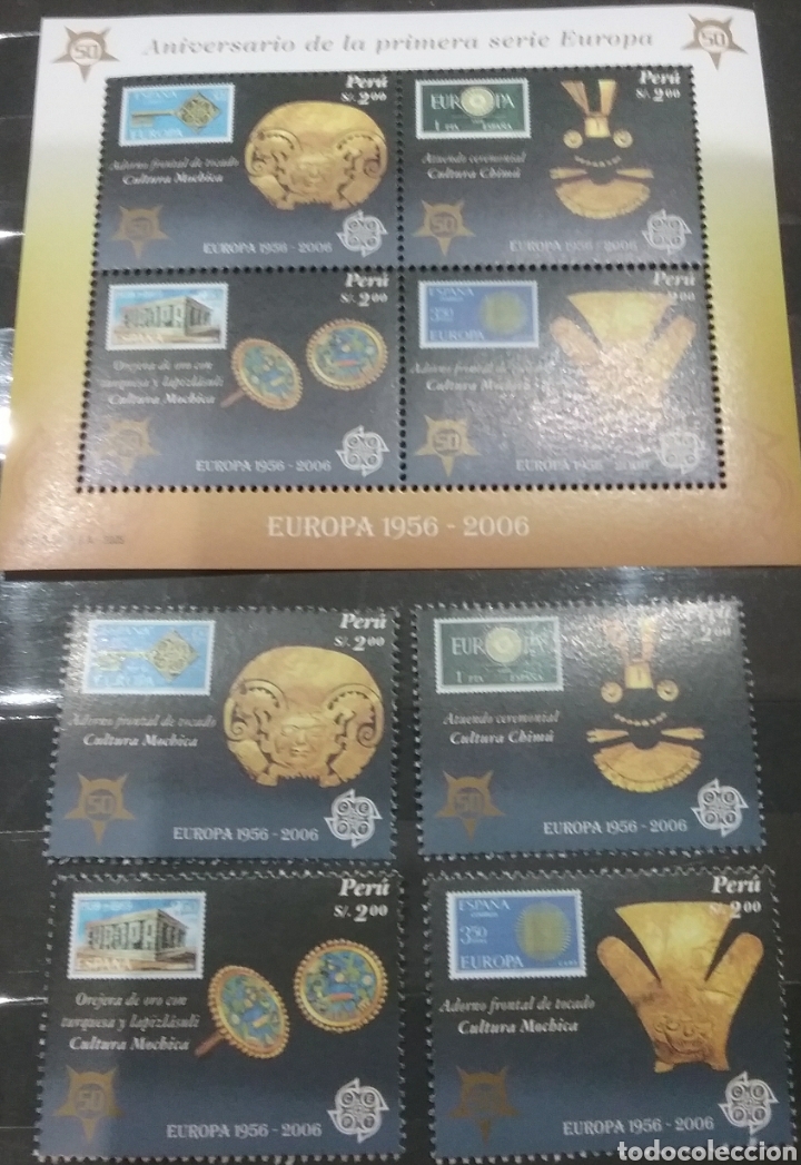 Stamps: HB + Sellos Peru nuevo/2005/Sello/s/Adorno/tesoro/ceremonia/Religuia/50Aniv/1a/serie/europa/artesani