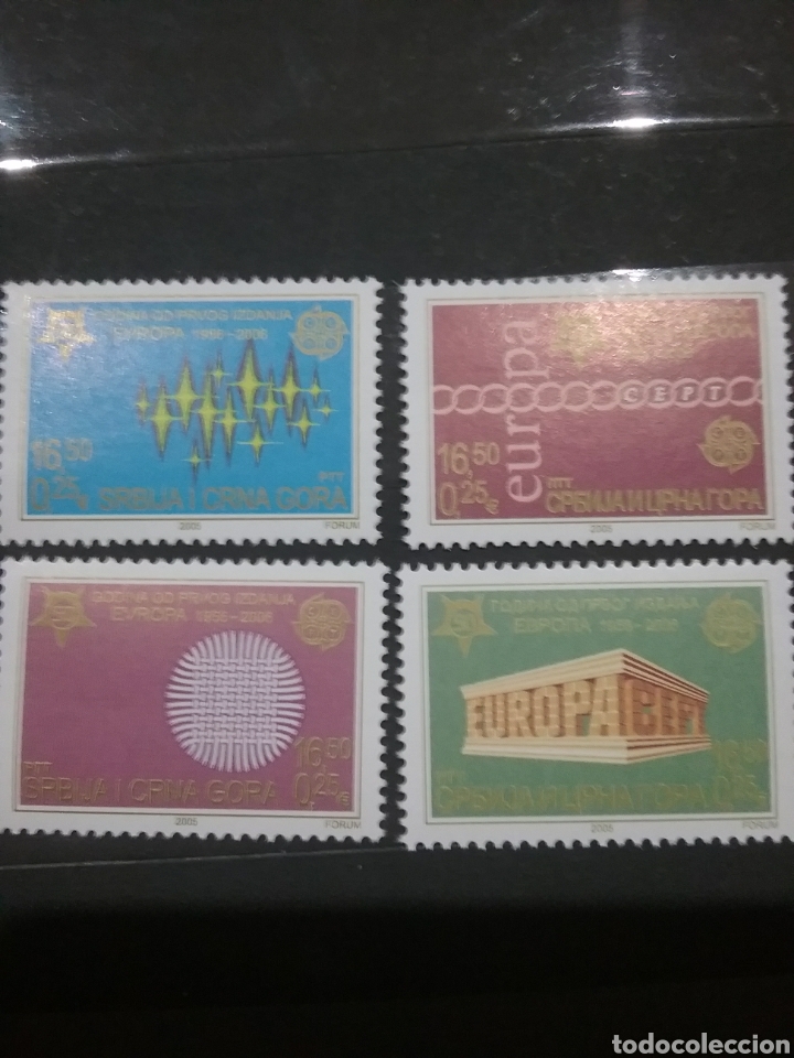 Selos: Sellos Serbia - Montenegro nuevos/2005/escultura/simbolo/emblema/50Aniv/1a/emision/CEPT/puente/arqui